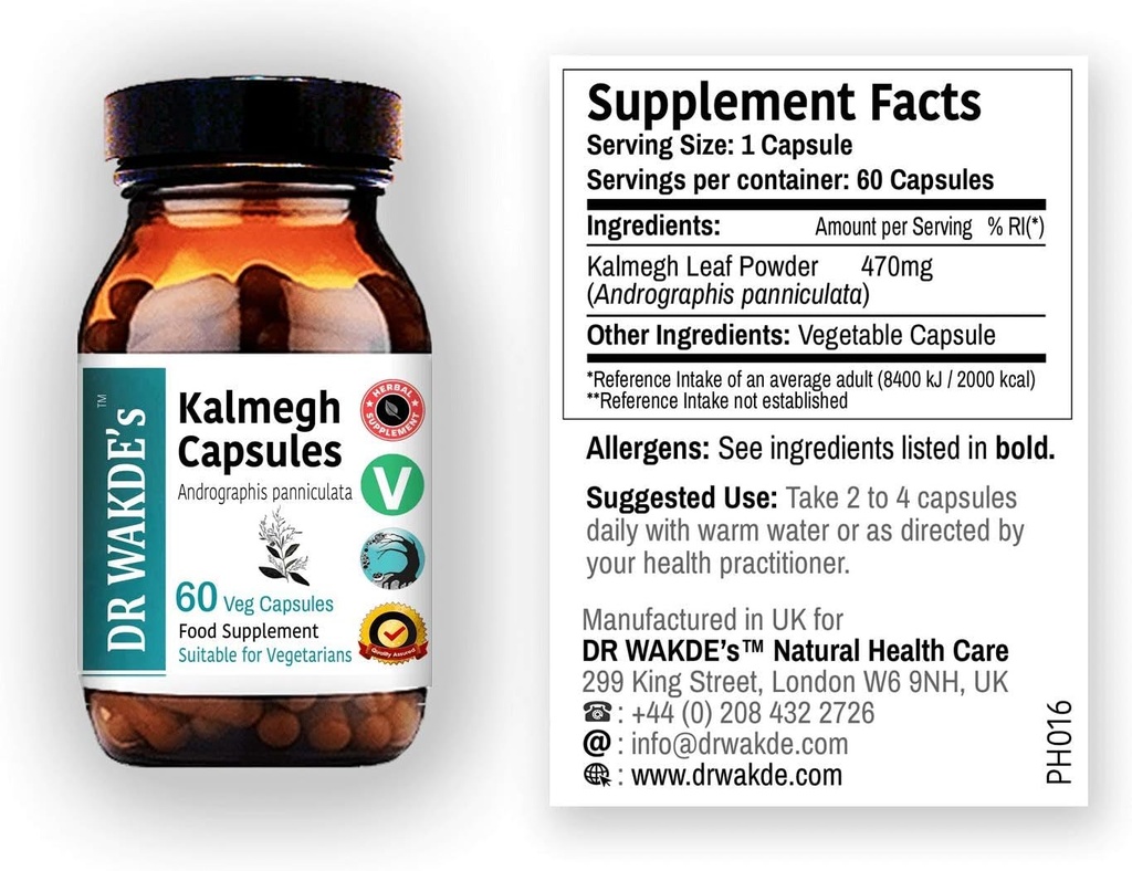 WAKDE的Kalmegh Capsules (Andrographis panniculata, 60 Veg Caps, 植物补充品, Ayurvedic Herb, All Natural, Vegan) 互联网档案馆的存檔,存档日期2014-03-02.