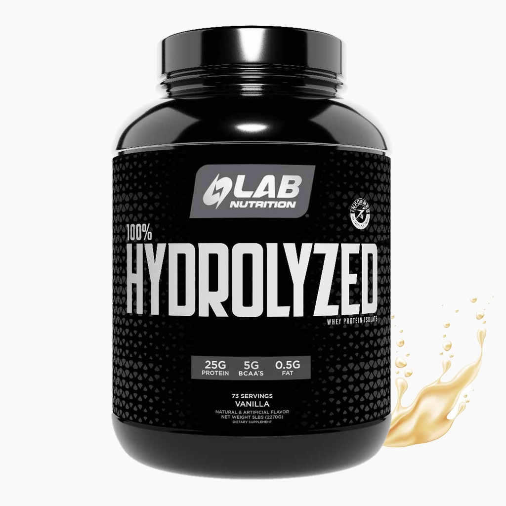 100%水解 Whey蛋白质隔离剂(5磅,香草Flavor) 蛋白质25gr,构建肌肉,利安肌肉生长,易消化,Gluten Free,Lactose Free,Fast Absorbing.