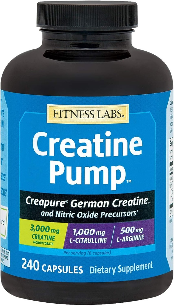 配有L-Citrulline、L-Arginine和Creapure Creatine单水合物的Creatine泵 - 240卡普尔