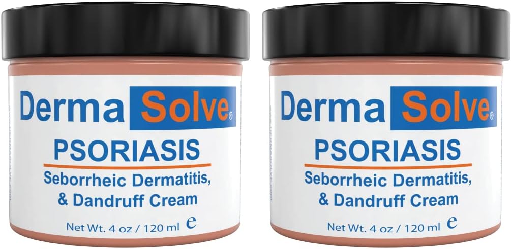 外加强力Psorias Cream (2 Pack) - Seborrheic Dermatitis & Dandruff Lotion - 高级摩尔化救治方案,用于治疗痒性发炎皮肤和防止未来火焰 - 4.0 oz ea.