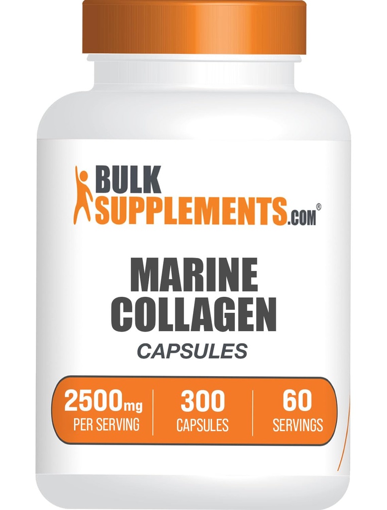 Bulk Assupports.com Marine Collagen Capsules - Fish Collagen Supplements, Collagen for Men and Men - 水解Collagen, Gluten Free, 5 Capsules 每架服役, 300 Capsules (Pack of 1)