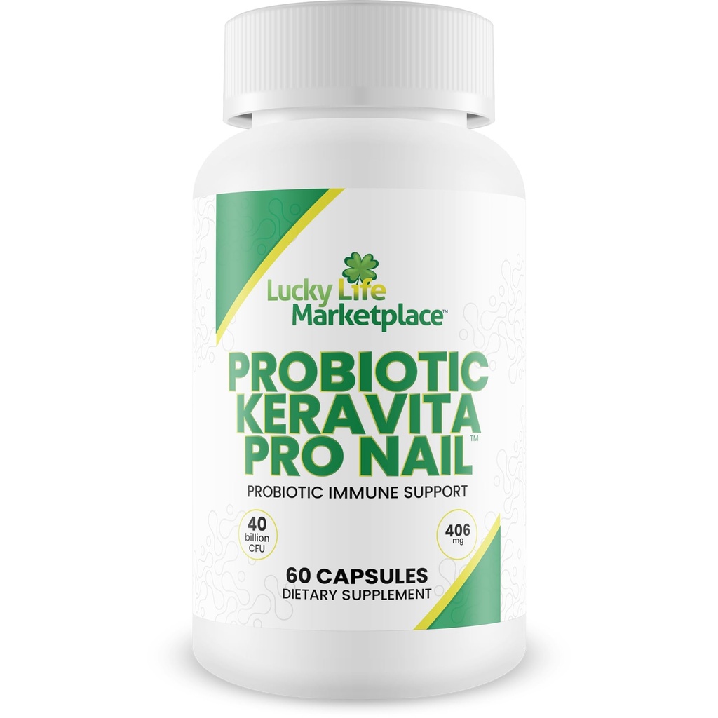 Probiotic Keravita Pro Nail - Probiotic Immune支持自然防御Fungus的机构 - 推广Clear Nails - 支持健康古特微生物来援助免疫反应