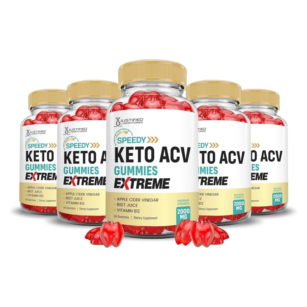 合理实验室(5 Pack speedy Keto ACV Gummys Extreme 2000MG Expressy Keto Gummys 高级公式 Apple Cider Vinegar 配有石榴甜甜菜汁粉 B12 Vegan Non GMO 300 Gummys)