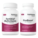 妇女和Ovaboost Combo肥料、女性生育率补充剂和天然生育率维生素与Myo-Inositol、Vitex和维生素以支持排卵、循环常态和蛋质,1个月供应