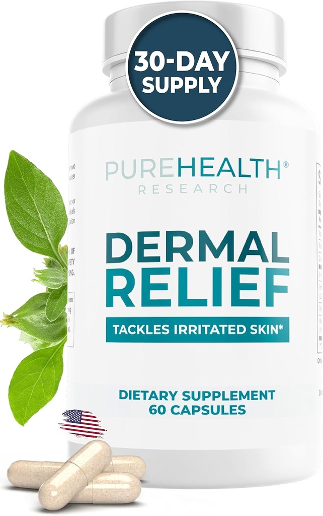 皮革、埃切马和皮肤炎(含L-Histidine)、Ashwagandha根提取、Rhodiola Crenulata、维生素D和E - 1瓶 - 60卡普尔)