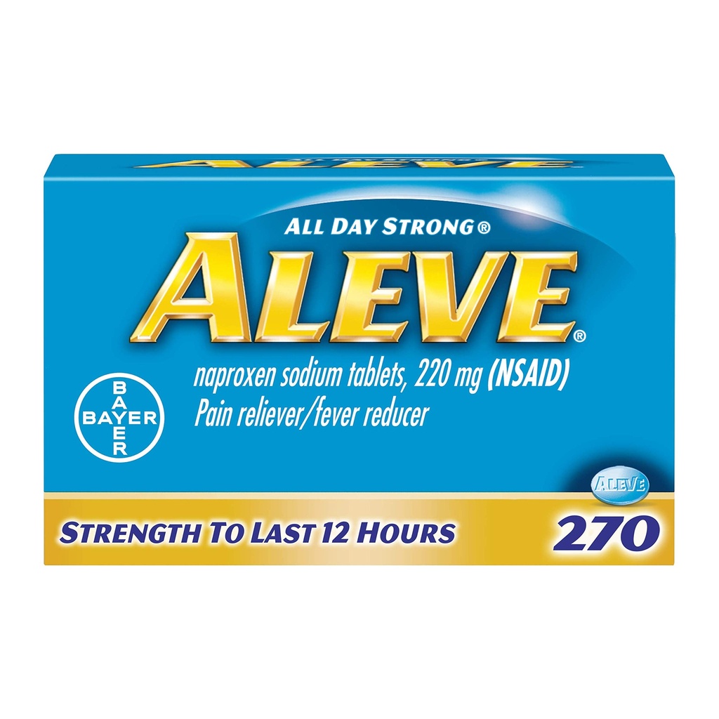 Aleve Caplets, Naproxen Sodium 220 mg(NSAID), 疼痛释放器/减少发热器,#1 Orthoped 外科医生推荐,270