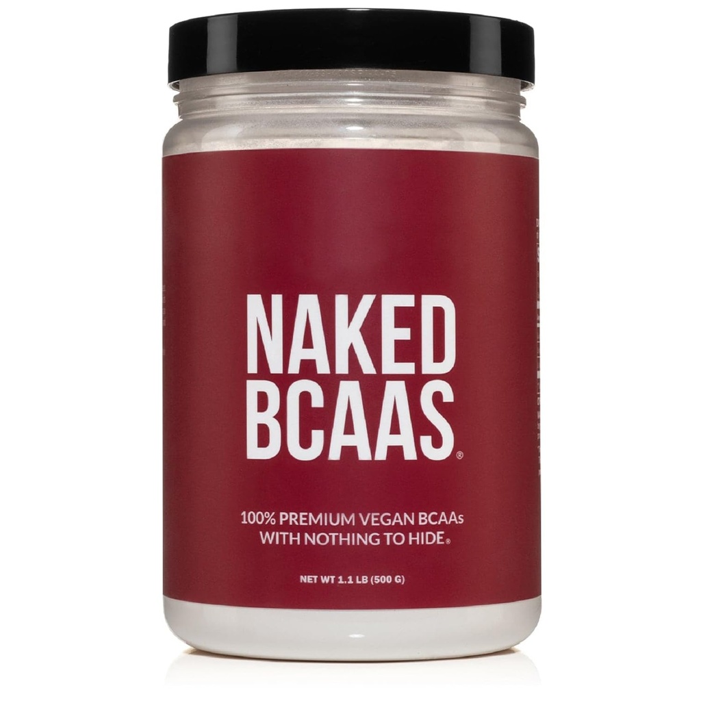 NAKED BCAAs 氨基酸粉,只有 1 成份,纯 2:1:1 配方,Vegan 不受欢迎的分支链 氨基酸,即时化 所有天然 BCAA 补充 - 500 格拉姆, 100 服务