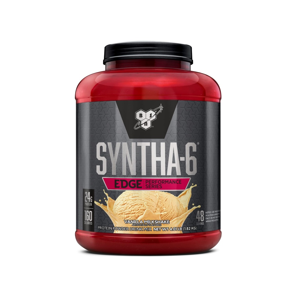 BSN SYNTHA-6 边缘蛋白粉、含水解惠的香草蛋白粉、Micellar Casein、牛奶蛋白溶液、低糖、24g蛋白、香草奶昔、48种服务