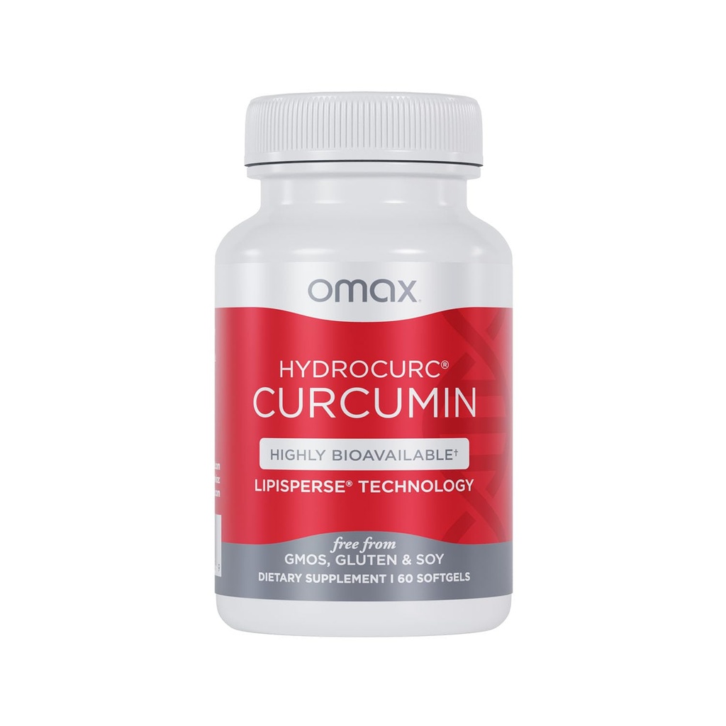 Omax3 Hydro Turmeric Crucumin Softgels, 高度生物可用性, 纳米粒子概率和吸收(60软胶)