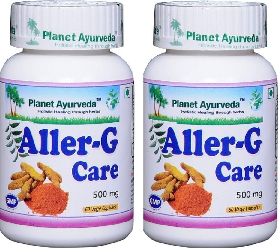 Ayurveda Aller-G Care星球,500mg Veg Capsules - 2瓶
