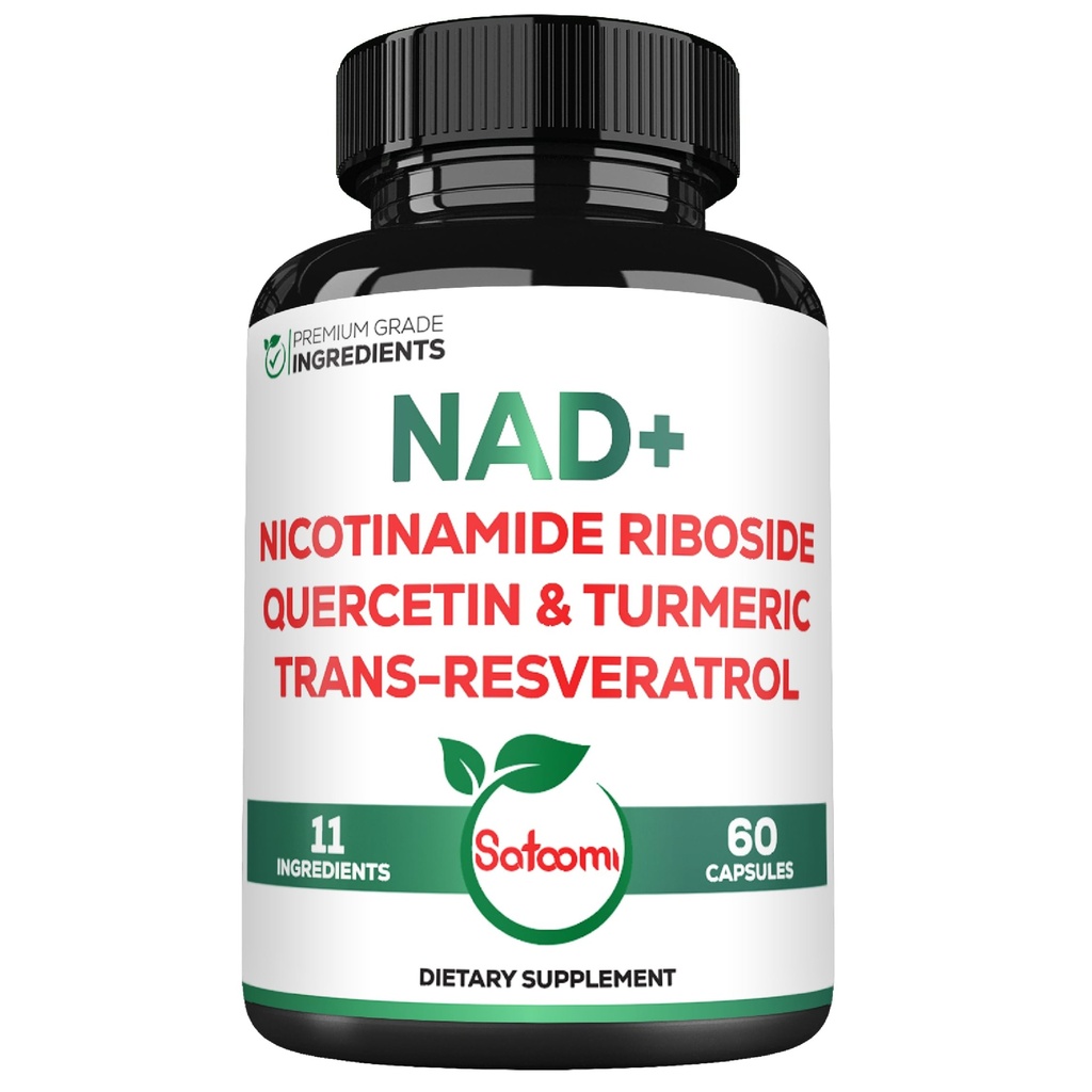 Satoomi NAD 妇女补编 -- -- NAD Nicotinamide Riboside Resveratrol 900mg、Quercetin、Turmeric、Astragalus、Ginseng、维生素D3、维生素C-60