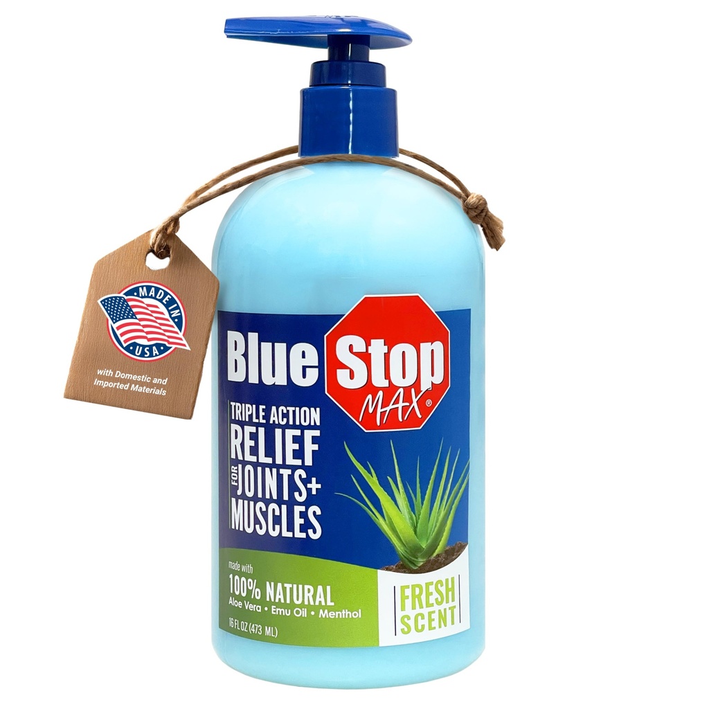 Blue Stop Max Masage Gel for Body Aches, 16 oz 泵瓶; 3 in 1 product Relieves Body Aches, 支持联合体和努里谢斯皮肤