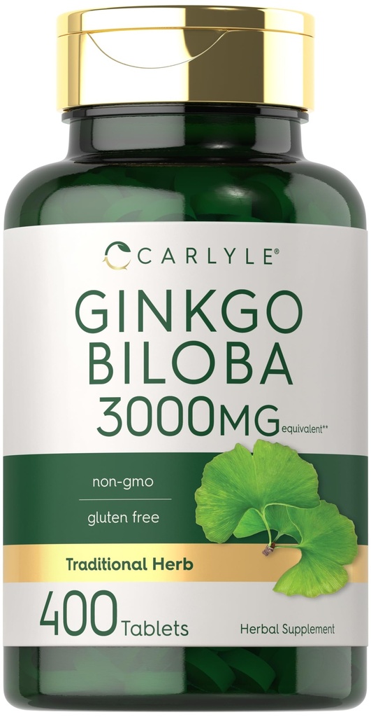 Carlyle Ginkgo Biloba 3,000mg + 400块平板电脑 + Non-GMO, Gluten 免费草药补编