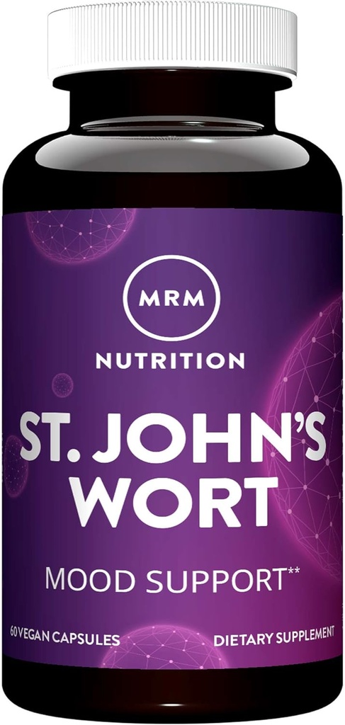 MRM 营养圣约翰 wort 0.3% Hypericin 450mg + Mood + 福利支持 + Gluten Free + Vegan + 60 Capsules