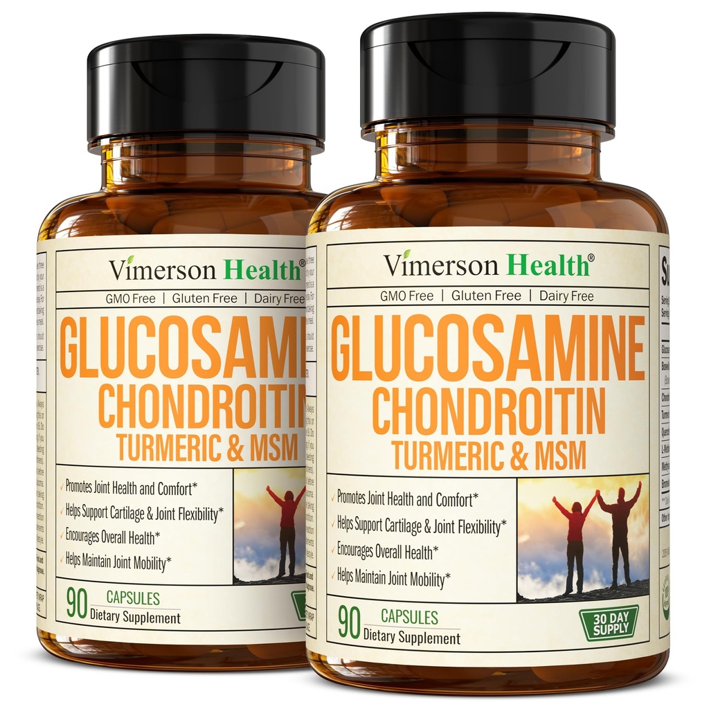 Glucosamine Chondroitin MSM – 含Glucosamine Sulfate 1500 mg, Chondroitin 和 MSM 的男女联合支助补编 – 含Glucosamine Sulfate 1500 mg , Condroitin 和 MSM – 含卡蒂亚基,联合健康和灵活性- 2 Pack