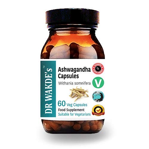 WAKDE的Ashwagandha Capsules(印度语:Ginseng, Withania somnifera, 60 Veg Caps, 植物补充品, Ayurvedic Herb, All Natural, Vegan)