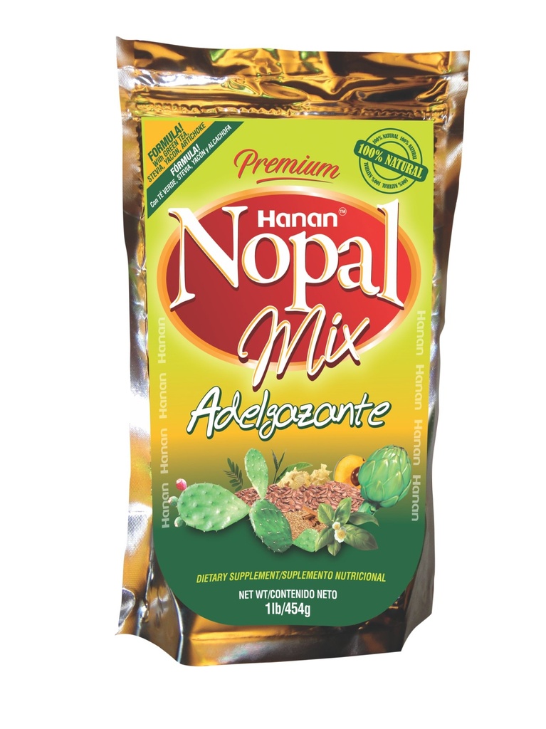 Nopal Mix Linaza Plus Adelgazante 100% 天然高纤维混合 → 1lb / 454g → 重量控制 清洁科隆的自然援助 改进文摘和增加能源
