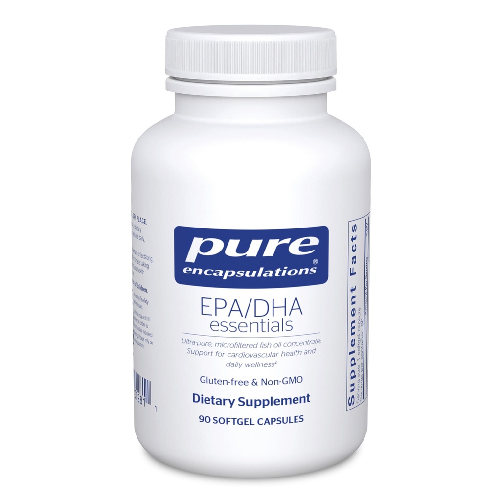 纯封装 EPA/DHA 基本内容 - 鱼油集中补充剂以支持心血管健康 - Premium EPA和DHA 补充剂 Omega 3-90 Softgel Capsules