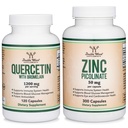 双木辅料 Quercetin 和 Zinc Bundle - 支持免疫系统健康(120 Quercetin 和 300 个 Zinc 伯爵)