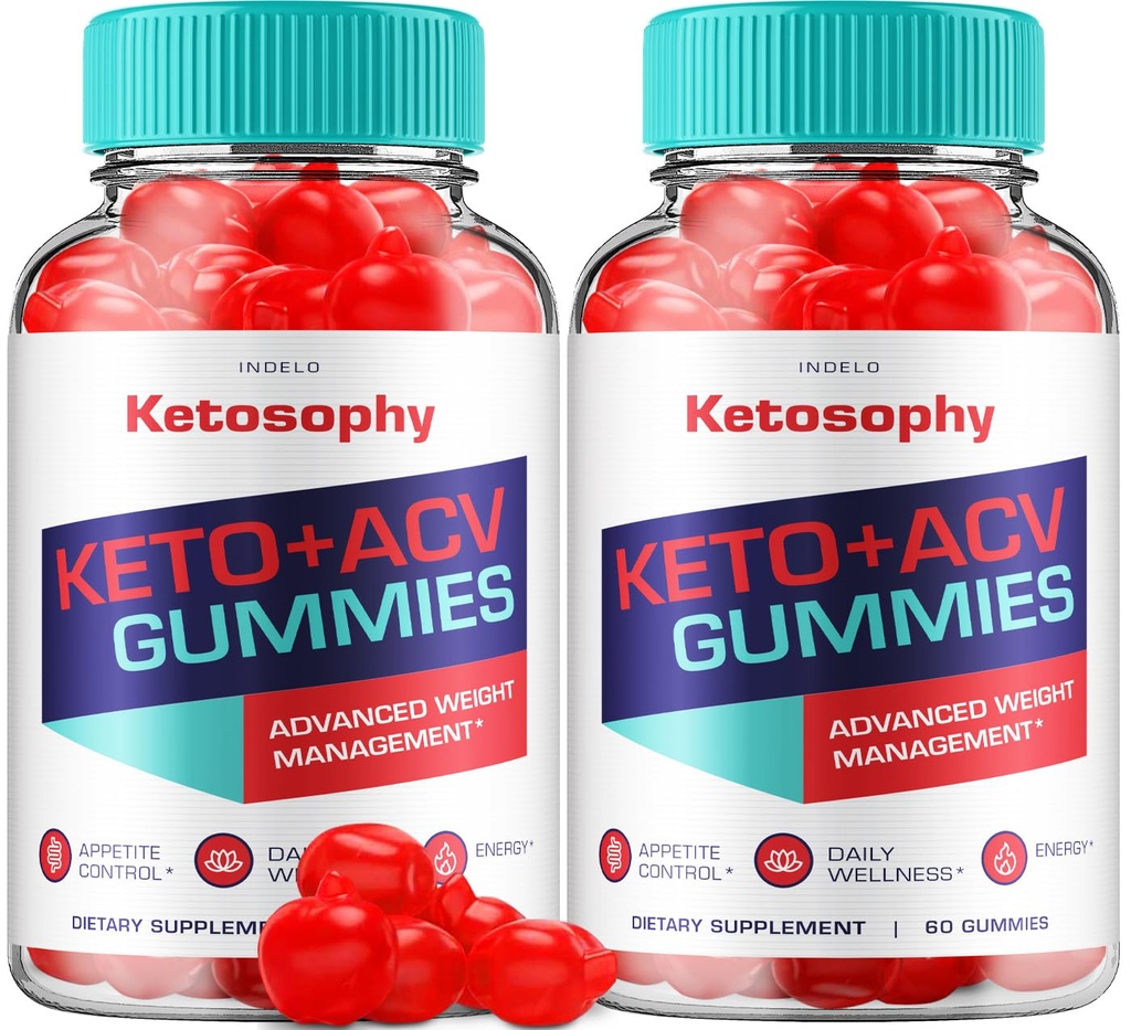 (2 Pack) KetoSophy Keto ACV Gummys - 高级体重损失 KetoSophy Keto Plus Gummys Apple Cider Vinegar KetoSophy ACV Gummys 体重管理副刊审查 男子女性(120 Gummys)