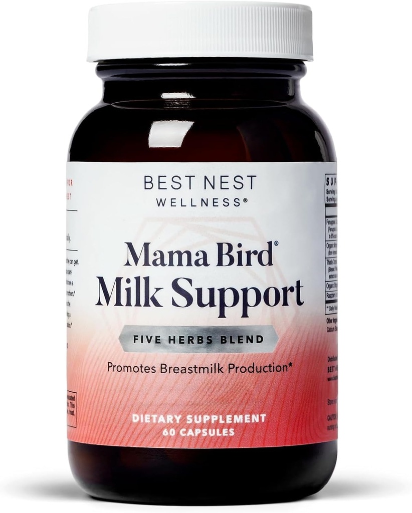 Best Nestness Mama Bird Milk支助 - 健康母乳流动支助补充 - Fenugreek & Moringa的母乳喂养支助 - 婴儿的艾滋病牛奶供应 - 60卡普尔