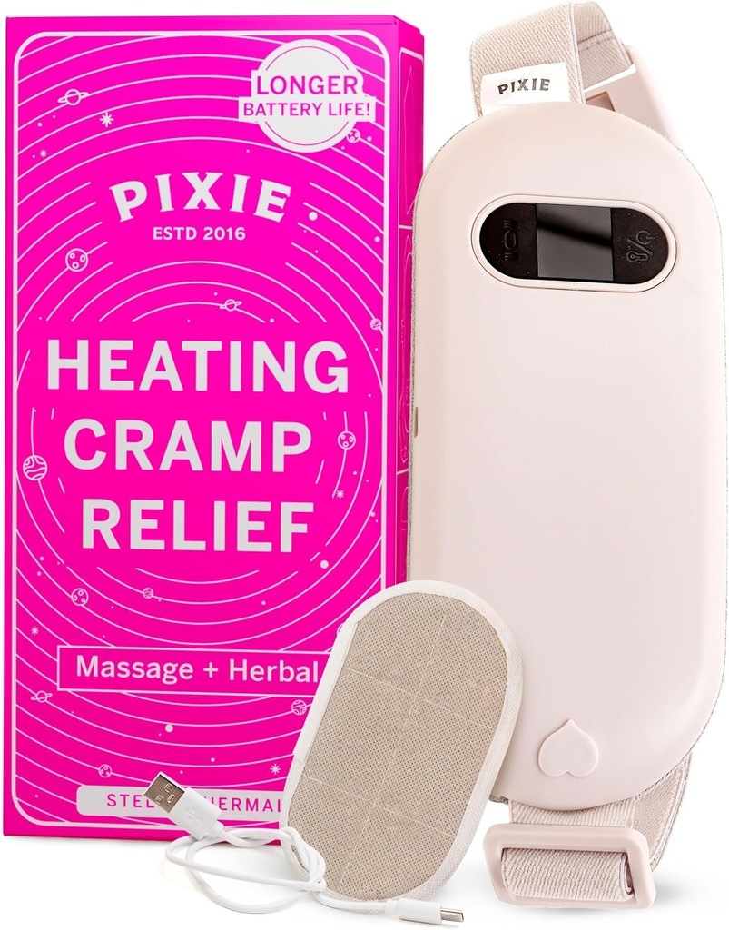 Pixie Recurable Heating Pad for Cramps – 草药热疗带 后痛治疗带 – 以可重复使用的加热包装进行自然救济 – 思索的妇女和女童礼物