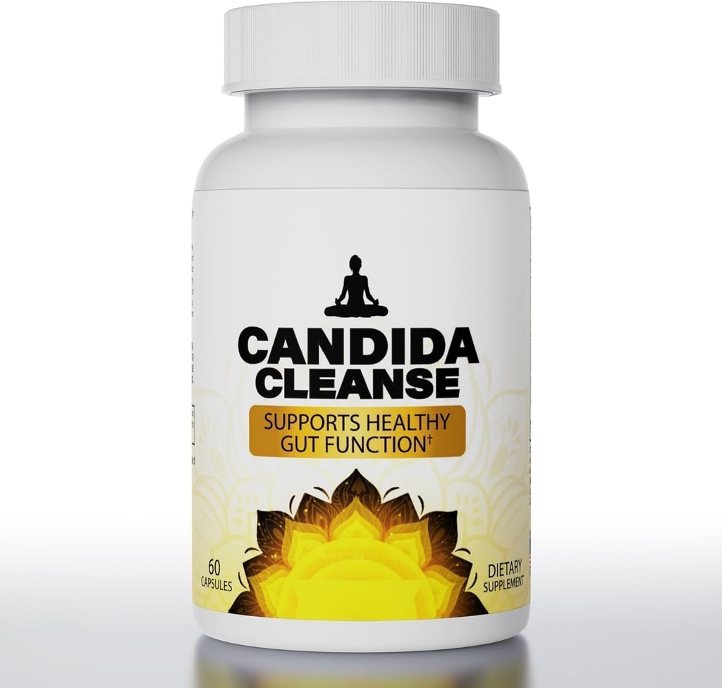 Candida Cleanse - Gut & Colon 支持,高级Probiotic & Herbal 配方,天然草药配方(60 Capsules) A