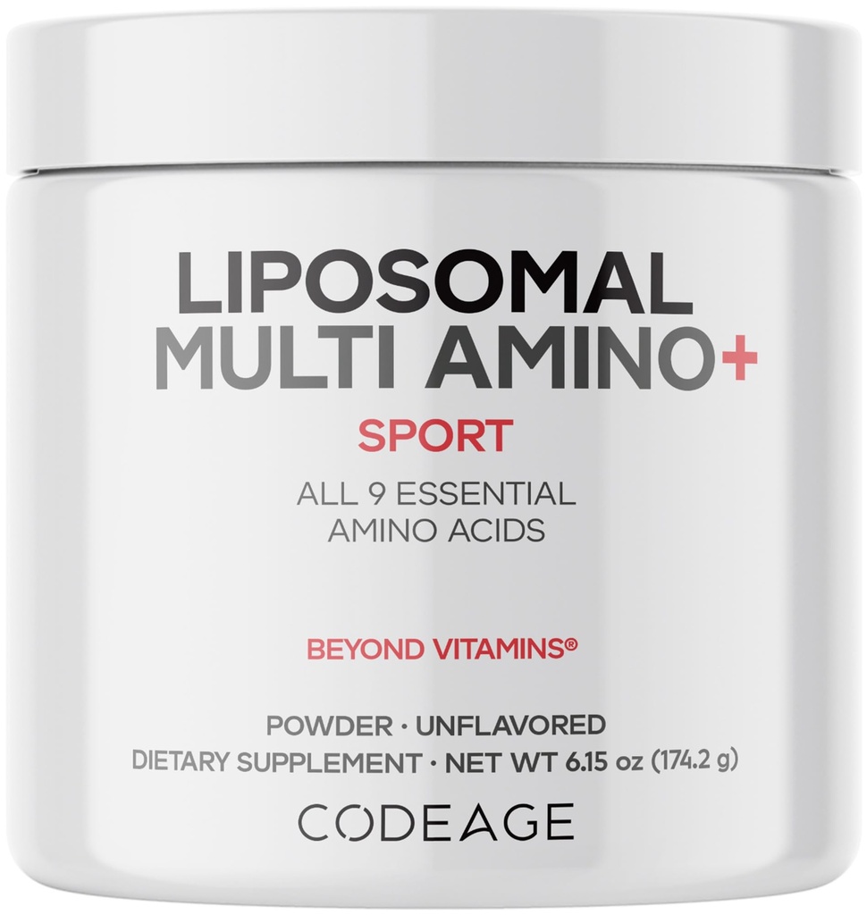 代号 Liposomal 多氨基粉补充剂- BCAA & EAA 补充剂 9 基本氨基酸, 分泌氨基酸, 前和后工作, 不受欢迎, Liposomal 交付, 非 GMO, 6.15 oz