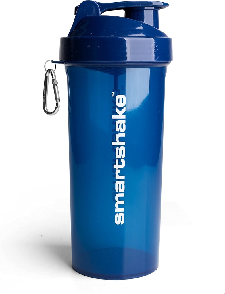 Smartshake Lite 蛋白质沙克瓶 1000ml 防渗漏 Gym 沙克瓶 蛋白质沙克饮料瓶 清除聚丙烯水瓶 BPA 自由蛋白质粉状沙克杯 男子与女子 海军蓝