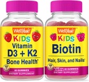维他命D3+K2 儿童+生物锡 儿童,Gummys Bundle - 大品尝,维他命补充,Gluten Free, GMO Free, Chewable Gummy