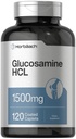 Horbäach Glucosamine HCL 1500mg 120 Caplets 非GMO 和 Gluten 免费补编