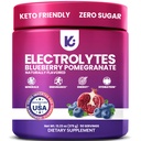 Keppi Electrolytes Powder – Blueberry Pomegranate Flavor 50 services – 没有糖水补充剂 钾,镁,钠 – Keto, Vegan, Fasting-Friendly, Zero Calorie Electrolyte 饮料