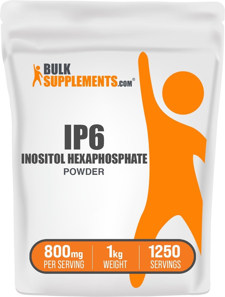 Bulk Assupports.com IP6 粉末-六磷酸因诺西托醇,IP6 补充-免疫辅助因诺西托尔补充剂,每服800毫克,1kg(2.2磅)(包1)