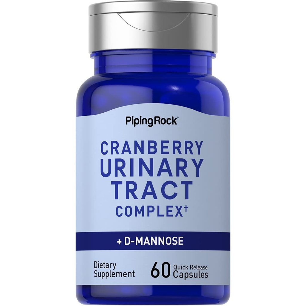 Piping Rock Cranberry Complex Supplement | 60 Capsules |,配有 D-Mannose 和 Probiotic 混合型的男女配方 | 高级尿液配方 | 非GMO, Gluten Free