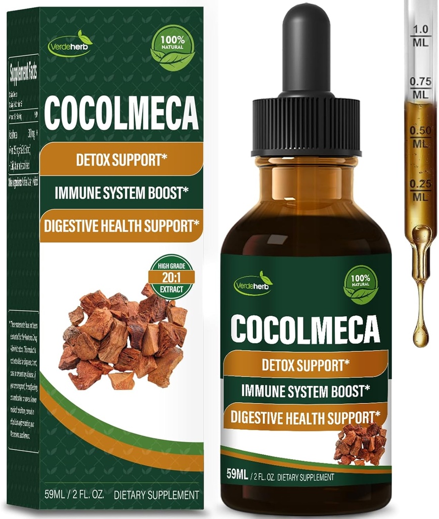 Cocolmeca Bark Liquid Drops, Nature Herbal 脱氧核糖核酸补充剂,用于体解毒清洁支持,Imune System boost和消化健康. 戈塔斯·德·科科尔梅卡 2oz