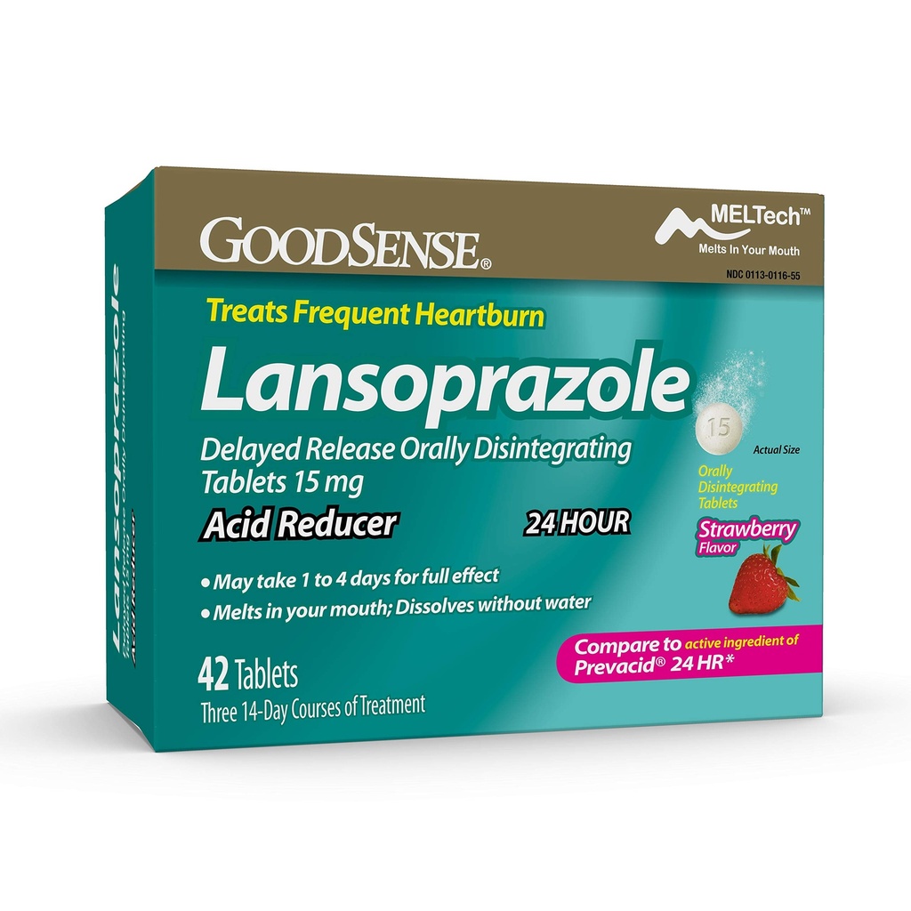 GoodSense Lansoprazole 延迟释放 Orally 分解片 15 mg,减酸剂,草莓火焰,42 Counter (Pack of 1)