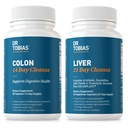 Tobias Colon博士 14 Day Cleanse & Liver 21 Day Cleanse Assupposes,配有Fiber,Herbs & Probiotics,Solarplast,Artichoke,Milk Thetle,支持古特和liver健康.