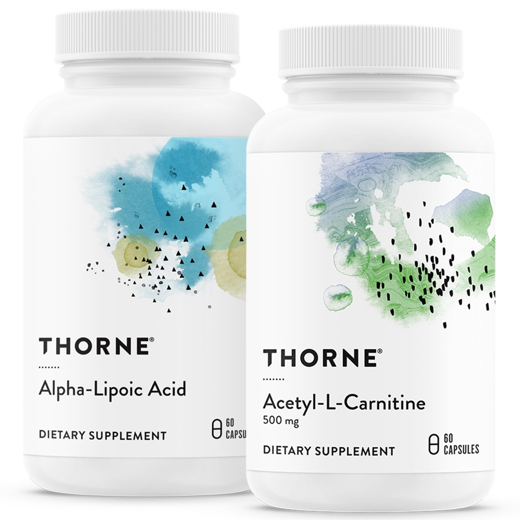 THORNE - 抗氧化剂神经辅助剂 Duo - Alpha-Lipoic酸和乙酰-L-Carnitine Bundle - 60种