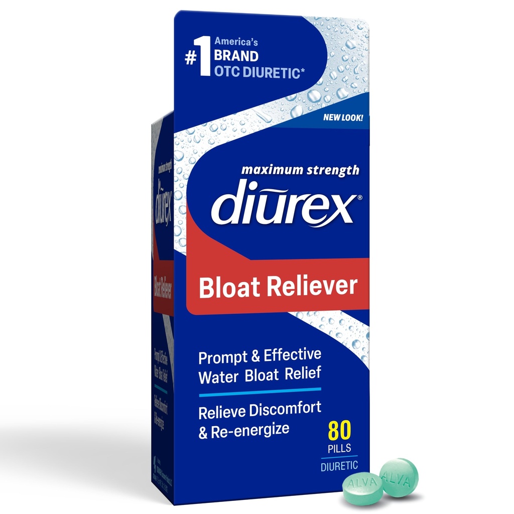 Diurex Ultra 重新增强水枕- 重水布洛特- 感觉更好和轻重- 80 个计数