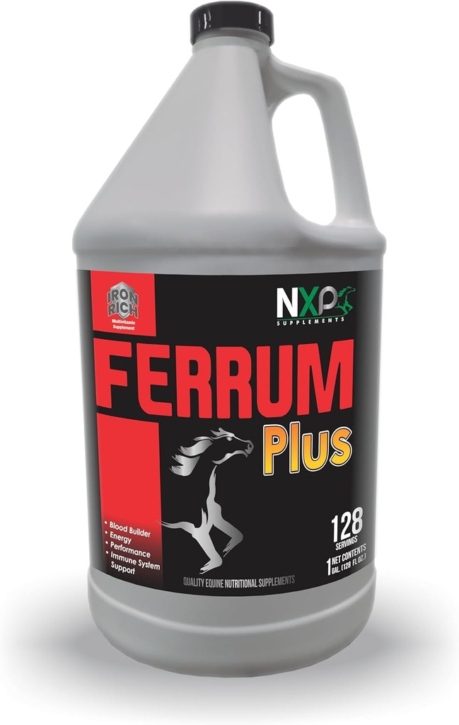 Ferrum Plus - 铁富血液支持 能量性能 免疫系统支持 马匹性能补充 by NXP 补充 - 1 Gallon (128 oz)