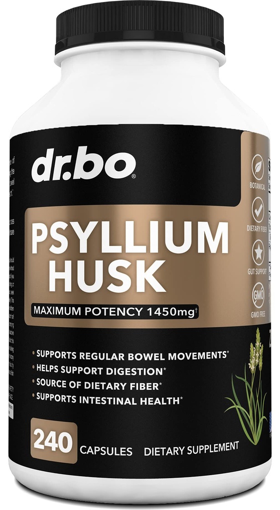 螺旋状叶片(Psyllium Husk Capsule Fiber)补充剂 - 天然粉状叶片(Natural Power Capsules) 成人便秘救济剂 - 营养可溶性叶片和日常常态支持 - 散装种子叶片文摘补充剂