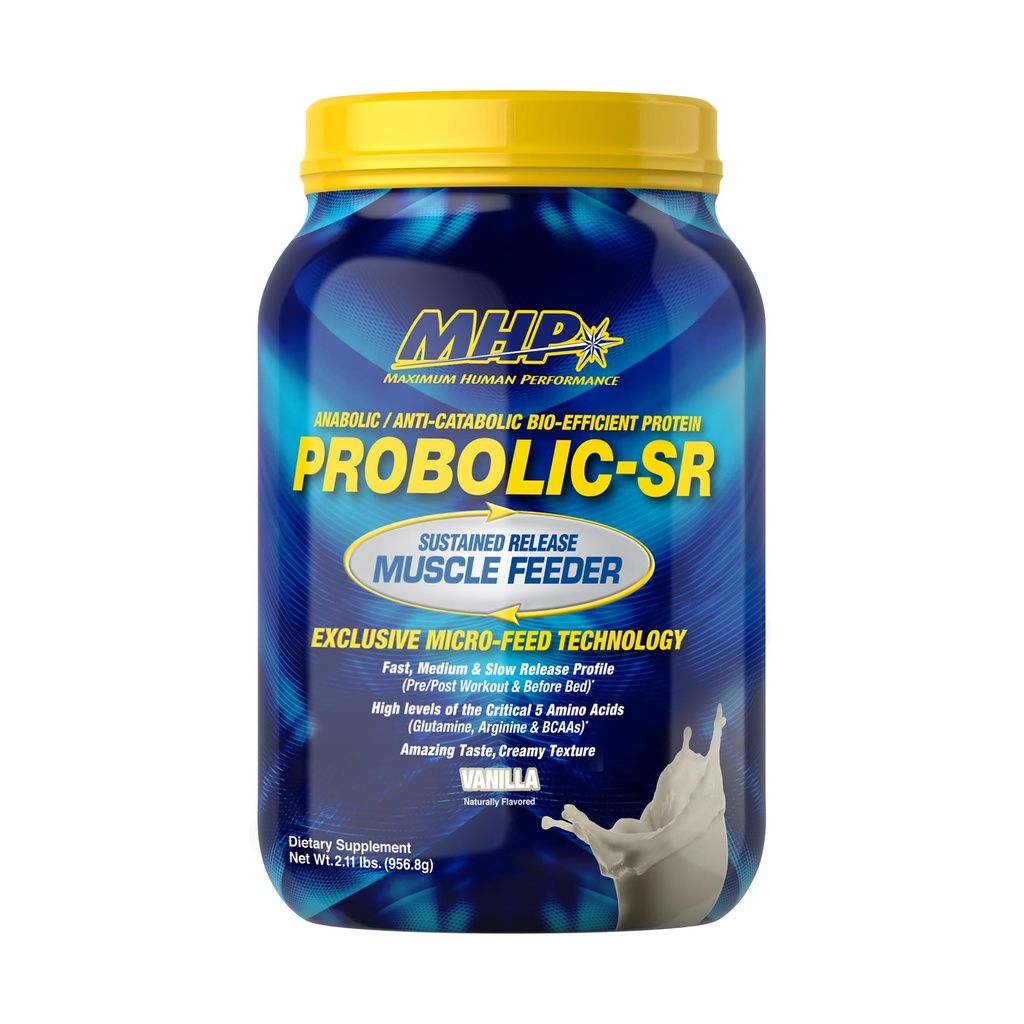 人体最大性能 Probolic-SR 持续释放蛋白粉,24g蛋白,BCAAs,Glutamine,Arginine,预工,后工,夜间蛋白,2lbs,26 services,Vanilla
