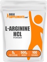 BulkSupplements.com L-Arginine HCl Powder - Nitric Oxide Supplement, Arginine Powder - Unflavored & Gluten Free, 5g per Serving, 500g (1.1 lbs) (Pack of 1)