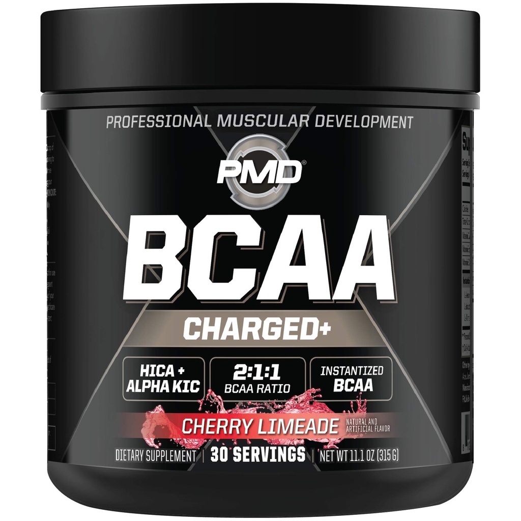PMD Sports BCAA 充电美味的氨基酸饮料 性能,恢复,耐力和水分混合 - 增加锻炼和日常能源的肌肉功能 - Cherry Limeade(30架)