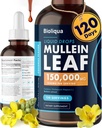 Bioliqua Mullein 肺部滴水 -- -- 每4fl oz 丁香的高强度为15万毫克 -- -- 120 服药量为每剂1 250毫克 -- -- 肺除毒和支气管清洁 -- -- 椰香