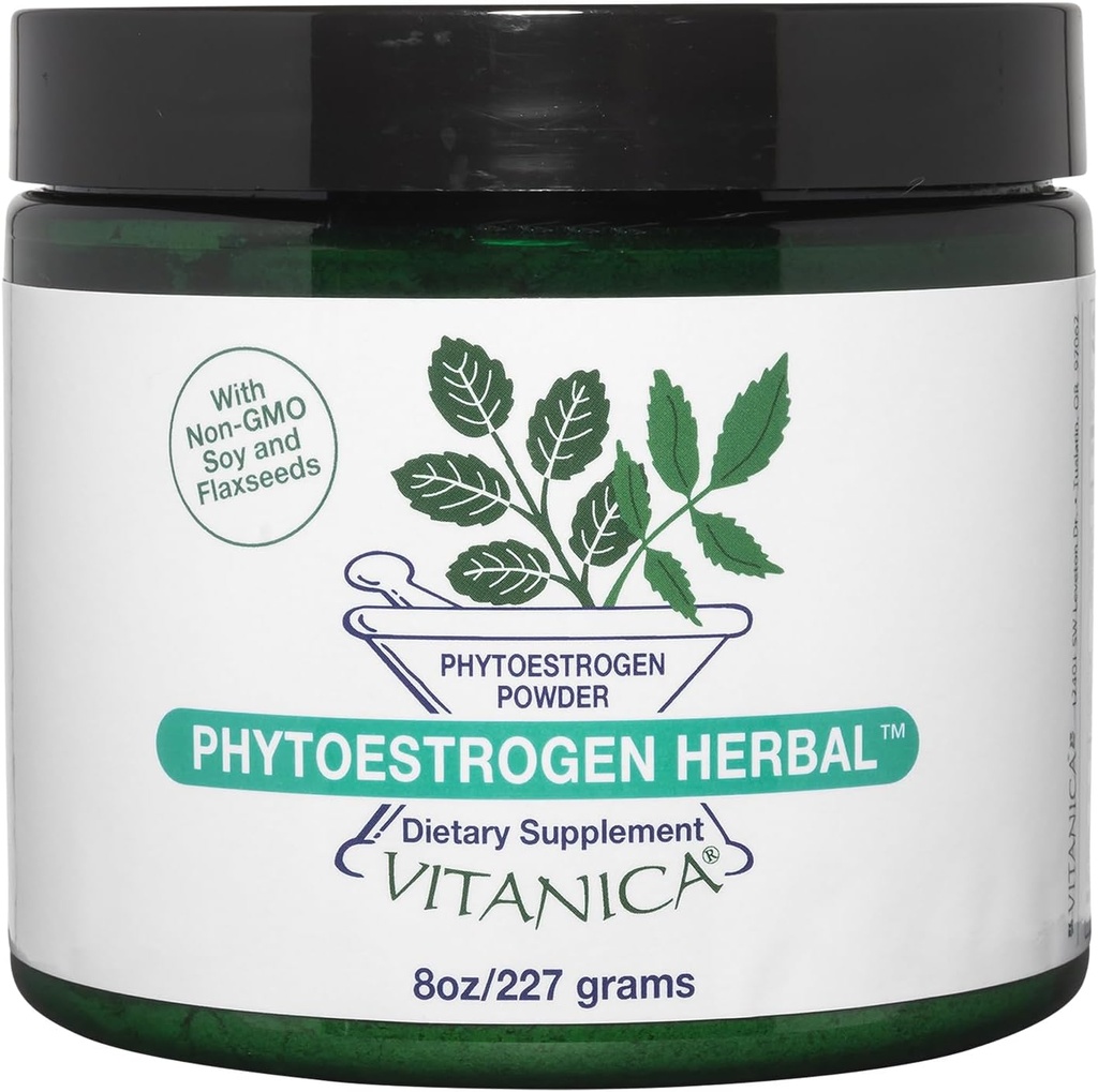 Vitanica Phytoestrogen Herbal Non-GMO PMS,《妇女更年期救济补编》,荷尔蒙平衡,夜汗和热闪光救济,Soy Isoflavones, Vegan, Powder 8 Oz(草药Pro Logo)