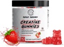 Muscle Munchies Creatine Creatine Chewable Gummys for Men and Women - 与Creatine Per 的Beta Alanine-5g 相融合 - 增强力量、耐力和复原 - Vegan, NonGMO(草莓酸奶)
