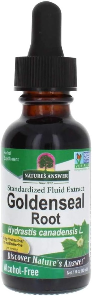 自然之答金印根提取酒精自由1 Ounce 自然免疫助推器 促进肺部健康