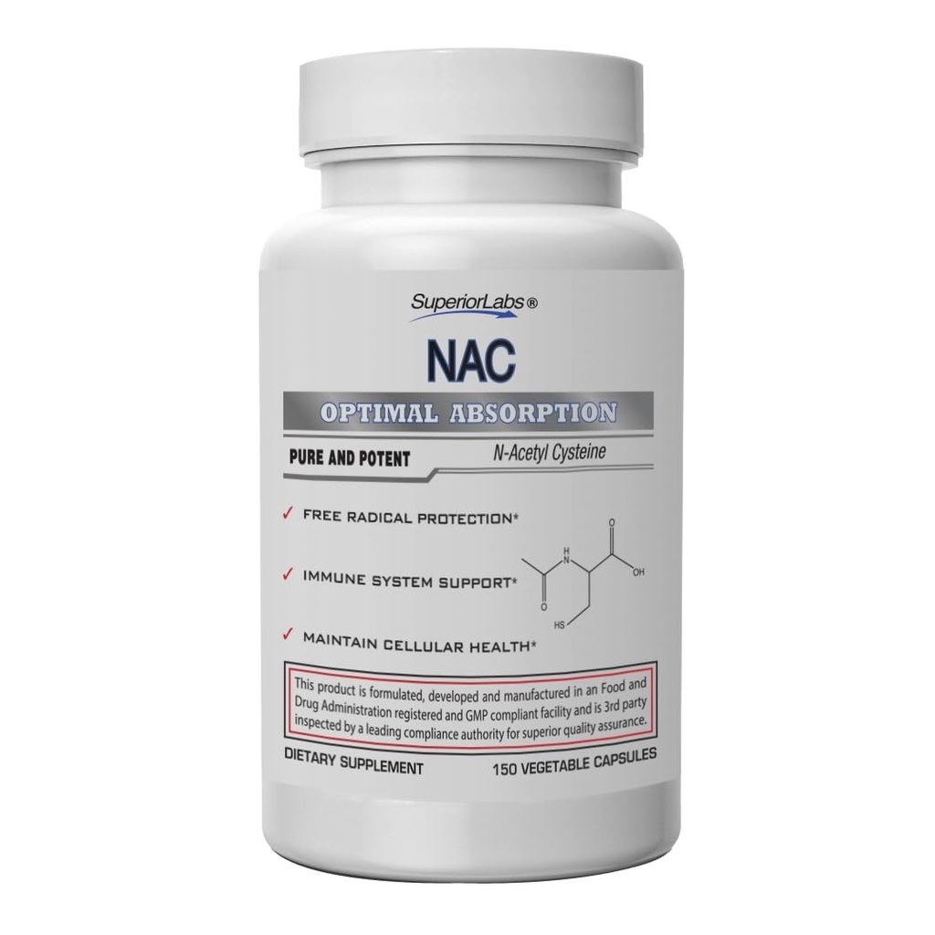 高级实验室 NAC(N-Acetyl Cysteine) 1,200mg, 150个蔬菜罐头,配有硒的饮食补充,自由激进保护,正常的免疫系统功能,维持细胞健康