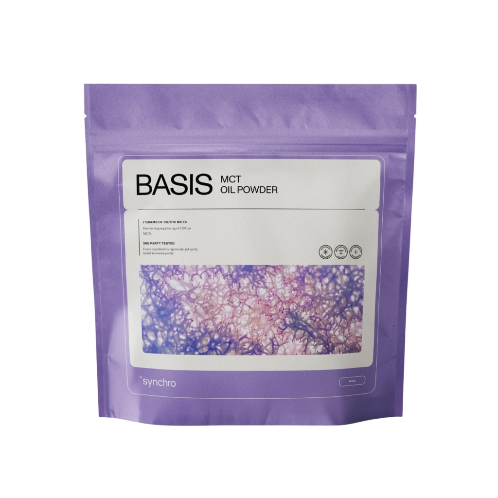Synchro - Ketobasis MCT 油粉,椰子-惯用脑和身体能量饮料,用卡普里利酸补充大脑,替代咖啡因